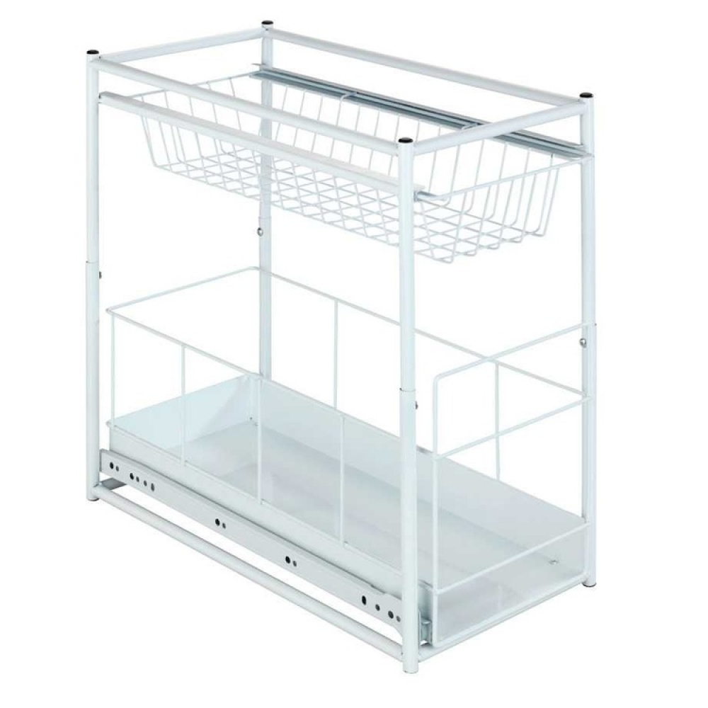 Pull-out storage baskets for cabinet, WANJA, 45 x 23 x H45 cm, White in the group Storage / Kitchen storage / Kitchen cabinet organizers / Under sink storage at SmartaSaker.se (43173)