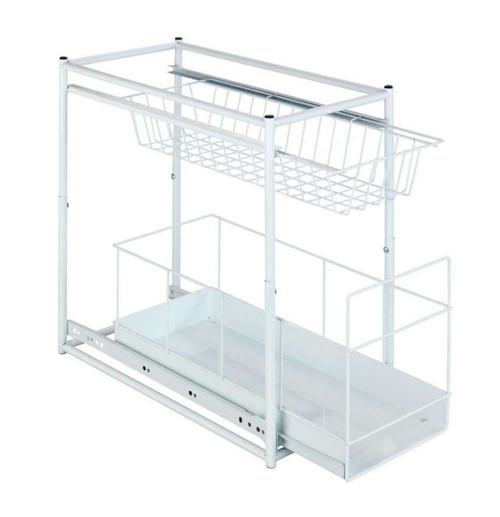 Pull-out storage baskets for cabinet, WANJA, 45 x 23 x H45 cm, White in the group Storage / Kitchen storage / Kitchen cabinet organizers / Under sink storage at SmartaSaker.se (43173)