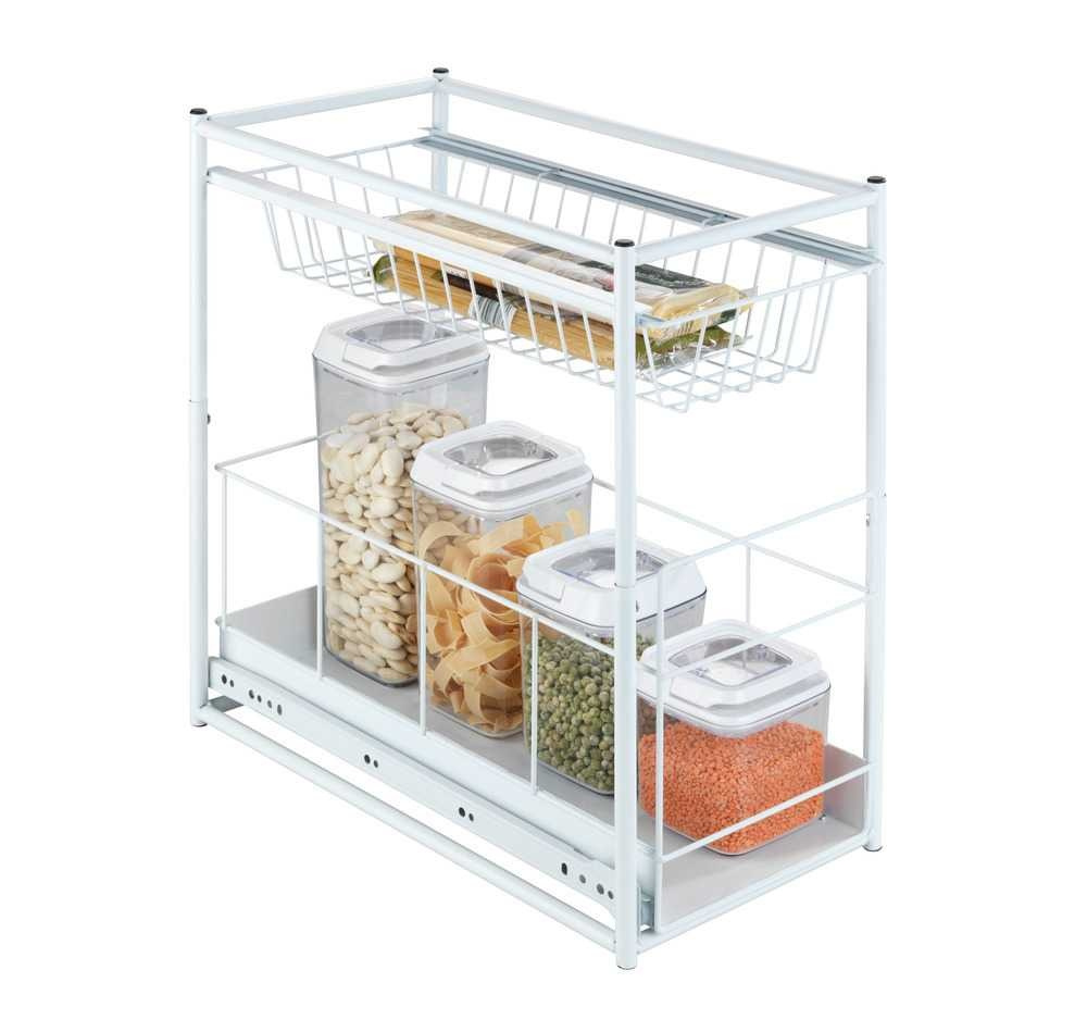 Pull-out storage baskets for cabinet, WANJA, 45 x 23 x H45 cm, White in the group Storage / Kitchen storage / Kitchen cabinet organizers / Under sink storage at SmartaSaker.se (43173)