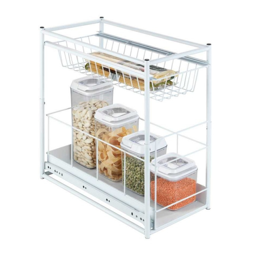 Pull-out storage baskets for cabinet, WANJA, 45 x 23 x H45 cm, White in the group Storage / Kitchen storage / Kitchen cabinet organizers / Under sink storage at SmartaSaker.se (43173)