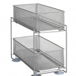 Pull-out storage baskets for cabinet, GIOMA, 35 x 19 x H 34 cm, Silver Pull-out storage baskets for cabinet, GIOMA, 35 x 19 x H 34 cm, Silver