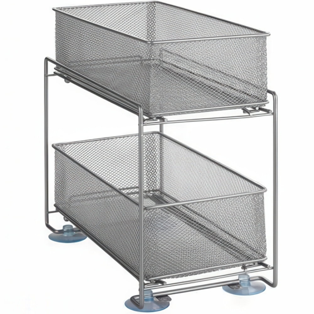 Pull-out storage baskets for cabinet, GIOMA, 35 x 19 x H 34 cm, Silver in the group Storage / Kitchen storage / Kitchen cabinet organizers / Under sink storage at SmartaSaker.se (43174)