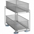 Pull-out storage baskets for cabinet, GIOMA, 35 x 19 x H 34 cm, Silver Pull-out storage baskets for cabinet, GIOMA, 35 x 19 x H 34 cm, Silver