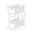 Pull-out storage, TOWER 2-TIERD BASKETS, Yamazaki, 32.5 x 16 x H 46 cm