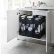 Pull-out storage, TOWER 2-TIERD BASKETS, Yamazaki, 32.5 x 16 x H 46 cm