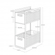 Pull-out storage, TOWER 2-TIERD BASKETS, Yamazaki, 32.5 x 16 x H 46 cm