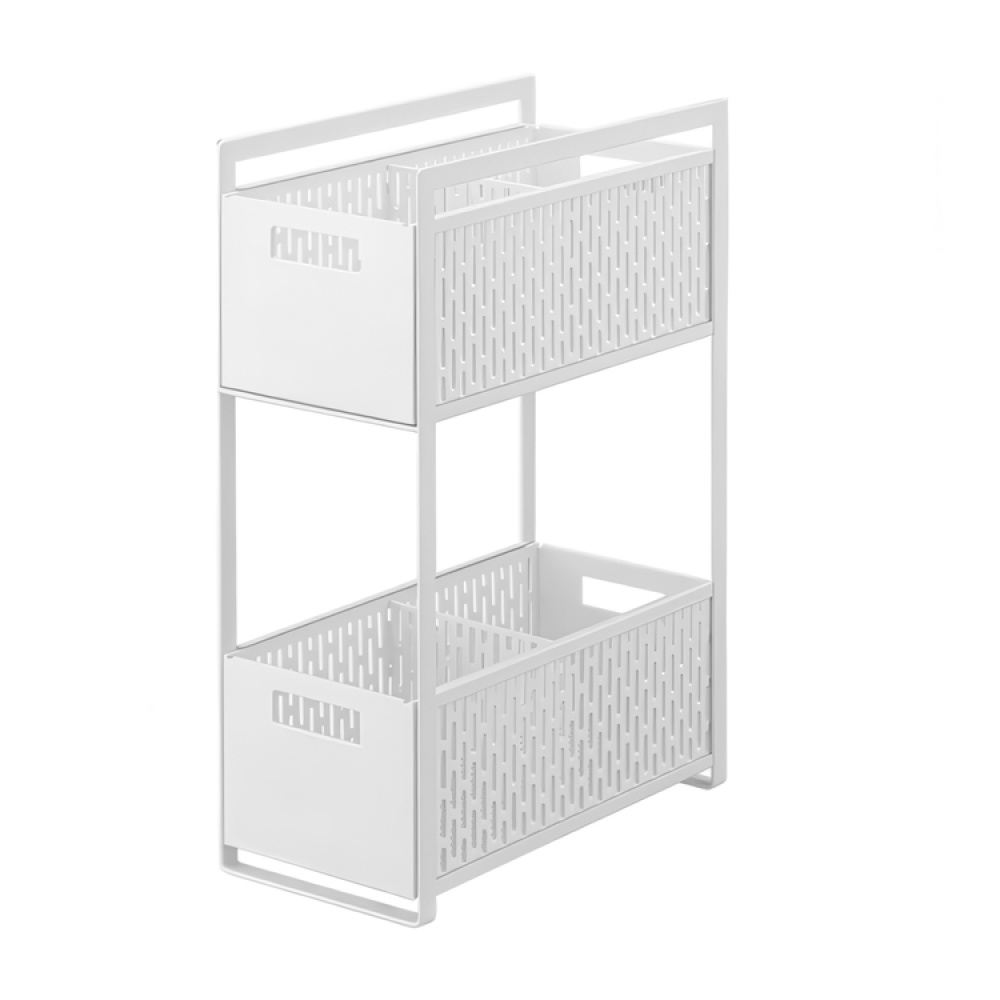 Pull-out storage, TOWER 2-TIERD BASKETS, Yamazaki, 32.5 x 16 x H 46 cm in the group Storage / Kitchen storage / Kitchen cabinet organizers / Under sink storage at SmartaSaker.se (43176)
