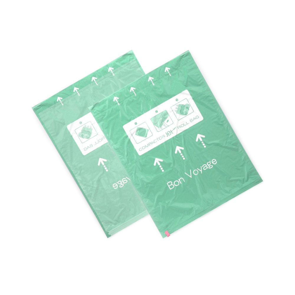 Vacuum bags, Set of 2, MANUAL ROLL-UP, Large, 70 x 55cm, / Green in the group Storage / Wardrobe storage / Vacuum storage / Manual vacuum bags at SmartaSaker.se (43183)