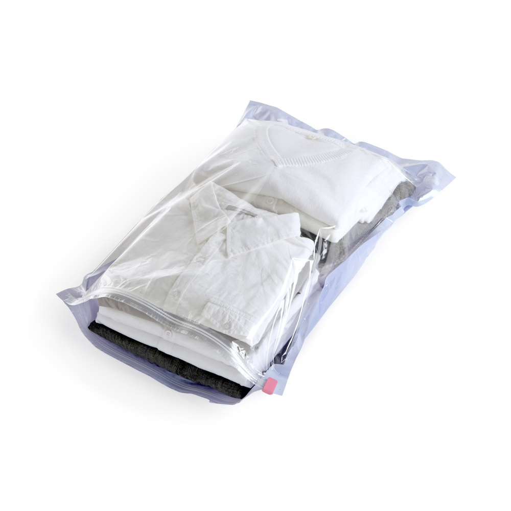 Vacuum bags, Set of 2, MANUAL ROLL-UP, Medium, 65 x 45 cm, Clear / Blue in the group Storage / Wardrobe storage / Vacuum storage / Manual vacuum bags at SmartaSaker.se (43184)