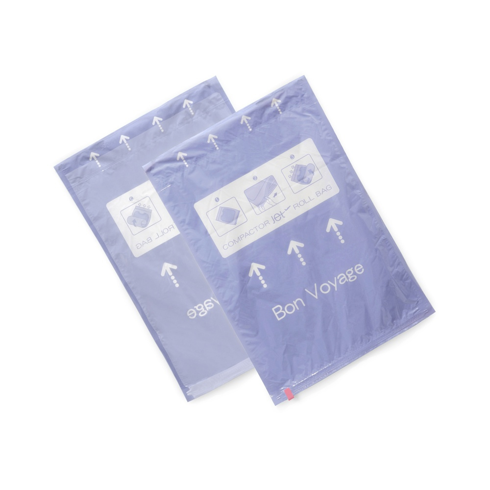 Vacuum bags, Set of 2, MANUAL ROLL-UP, Medium, 65 x 45 cm, Clear / Blue in the group Storage / Wardrobe storage / Vacuum storage / Manual vacuum bags at SmartaSaker.se (43184)