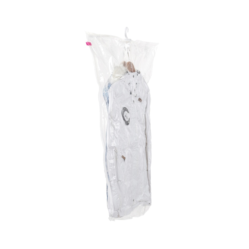 Vacuum bag with hanger, ESPACE SHORT, 70 x 105 cm, Transparent in the group Storage / Wardrobe storage / Vacuum storage / Hanging vacuum bags at SmartaSaker.se (43188)