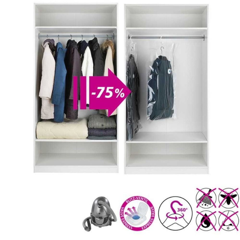 Vacuum bag with hanger, WENKO HOOK LARGE, 70 x H 105 cm, Clear in the group Storage / Wardrobe storage / Vacuum storage / Hanging vacuum bags at SmartaSaker.se (43190)