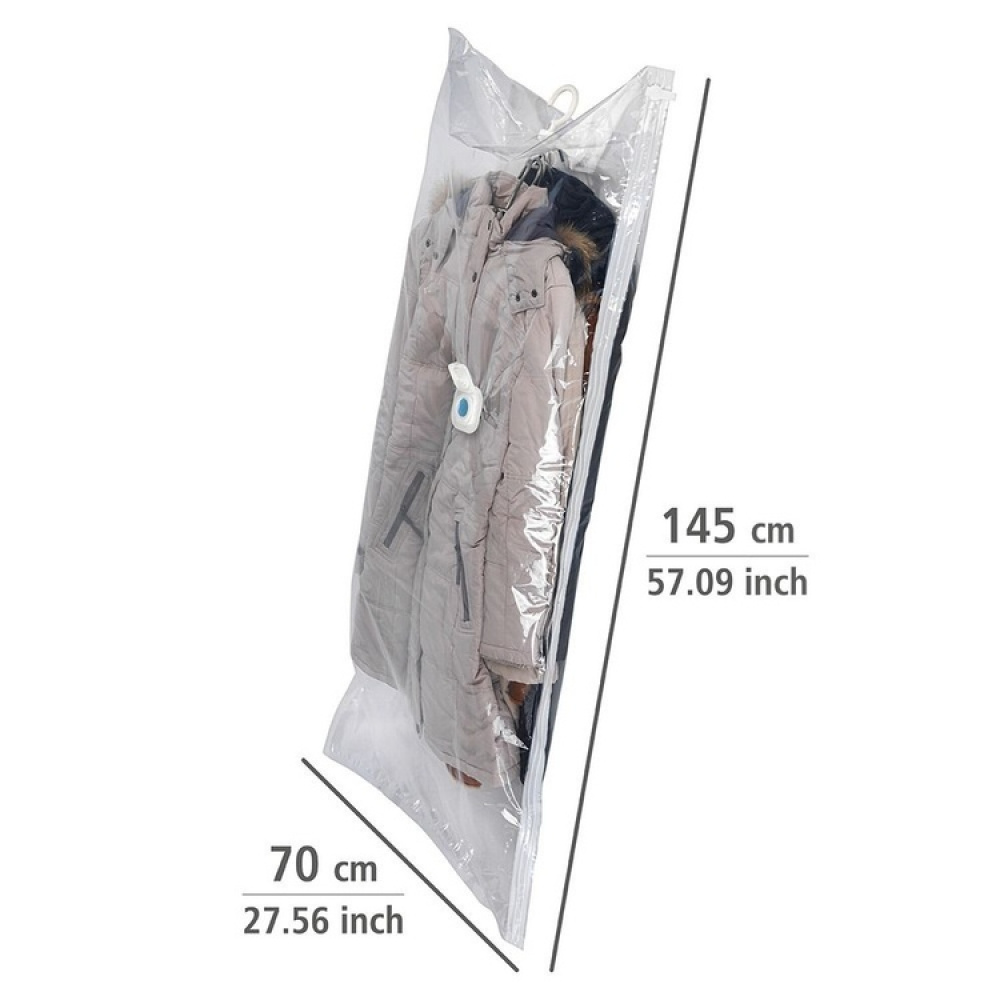 Vacuum bag with hanger, RAUMSPAR XL, 70 x H 145 cm, Clear in the group Storage / Wardrobe storage / Vacuum storage / Hanging vacuum bags at SmartaSaker.se (43191)