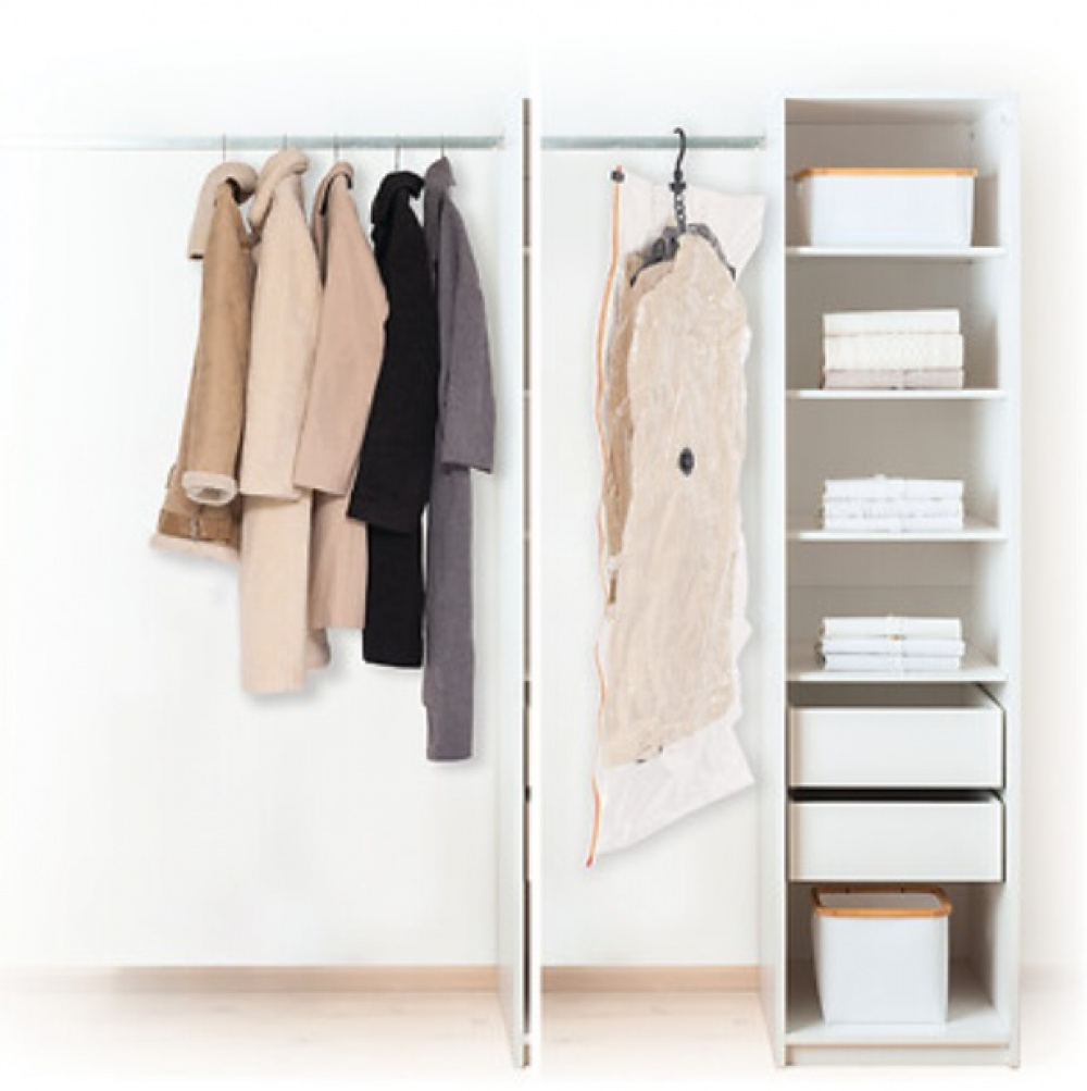 Vacuum bag with hanger, SAC COMPRESSEUR, 69 x H 138 cm, Clear in the group Storage / Wardrobe storage / Vacuum storage / Hanging vacuum bags at SmartaSaker.se (43192)