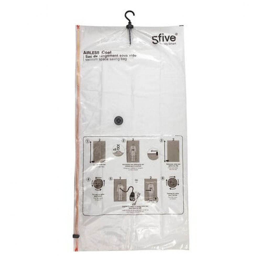 Vacuum bag with hanger, SAC COMPRESSEUR, 69 x H 138 cm, Clear in the group Storage / Wardrobe storage / Vacuum storage / Hanging vacuum bags at SmartaSaker.se (43192)