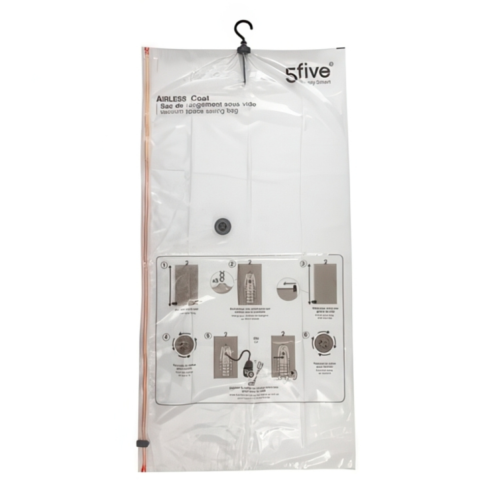 Vacuum bag with hanger, SAC COMPRESSEUR, 69 x H 138 cm, Clear in the group Storage / Wardrobe storage / Vacuum storage / Hanging vacuum bags at SmartaSaker.se (43192)