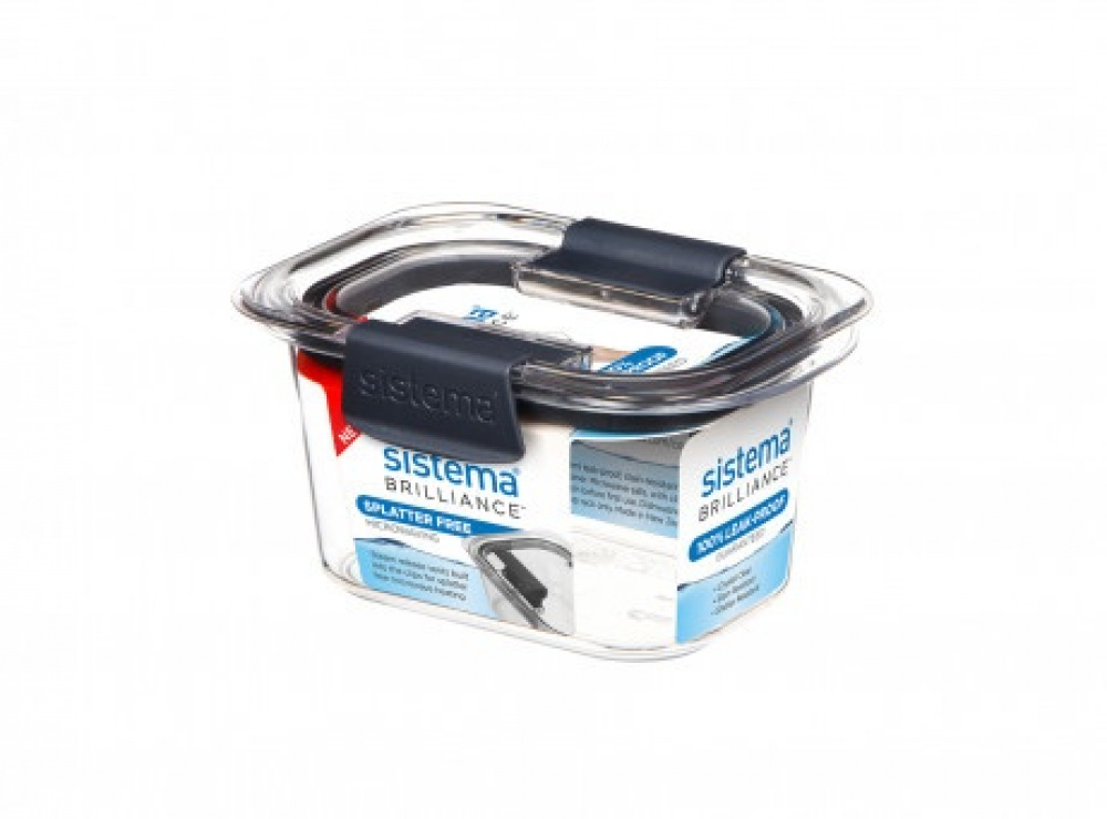 Leakproof food storage, 380 ml, BRILLIANCE SMALL, Sistema, Clear / Black in the group Storage / Kitchen storage / Food containers at SmartaSaker.se (43209)