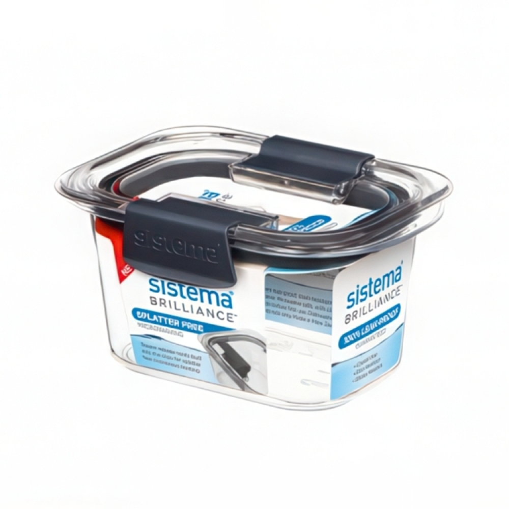 Leakproof food storage, 380 ml, BRILLIANCE SMALL, Sistema, Clear / Black in the group Storage / Kitchen storage / Food containers / Sistema food containers at SmartaSaker.se (43209)