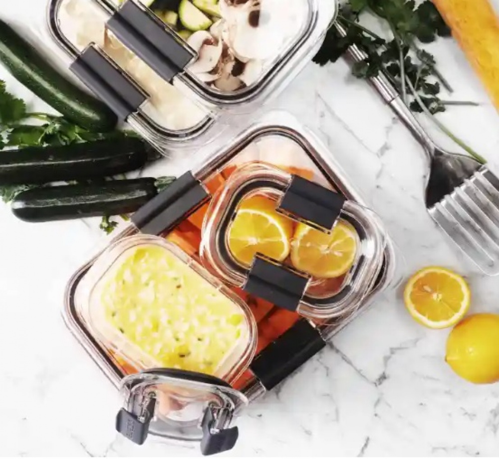 Leakproof food storage, 380 ml, BRILLIANCE SMALL, Sistema, Clear / Black in the group Storage / Kitchen storage / Food containers at SmartaSaker.se (43209)