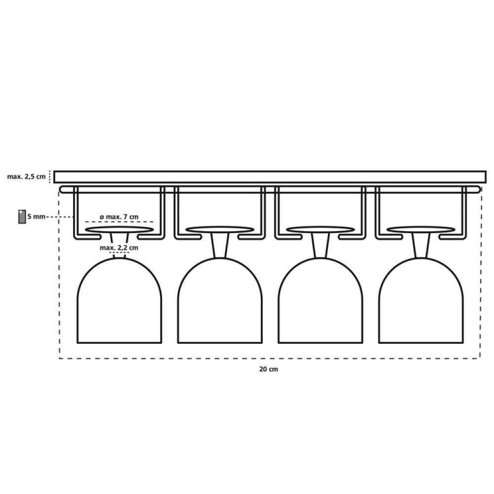 Under Cupboard Rack, LARGE WINE GLASS HANGER, Silver in the group Storage / Kitchen storage / Kitchen cabinet organizers / Under sink storage at SmartaSaker.se (43219)