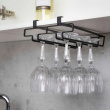 Under Cupboard Rack, DOUBLE WINE GLASS HANGER, Black Under Cupboard Rack, DOUBLE WINE GLASS HANGER, Black