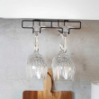 Under Cupboard Rack, DOUBLE WINE GLASS HANGER, Black Under Cupboard Rack, DOUBLE WINE GLASS HANGER, Black