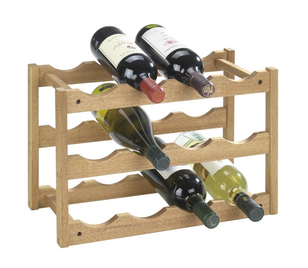 Wine Rack for 12 Bottles, NORWAY, 42 x 21 x H28 cm, Oiled Walnut in the group Storage / Kitchen storage / Kitchen cabinet organizers at SmartaSaker.se (43222)