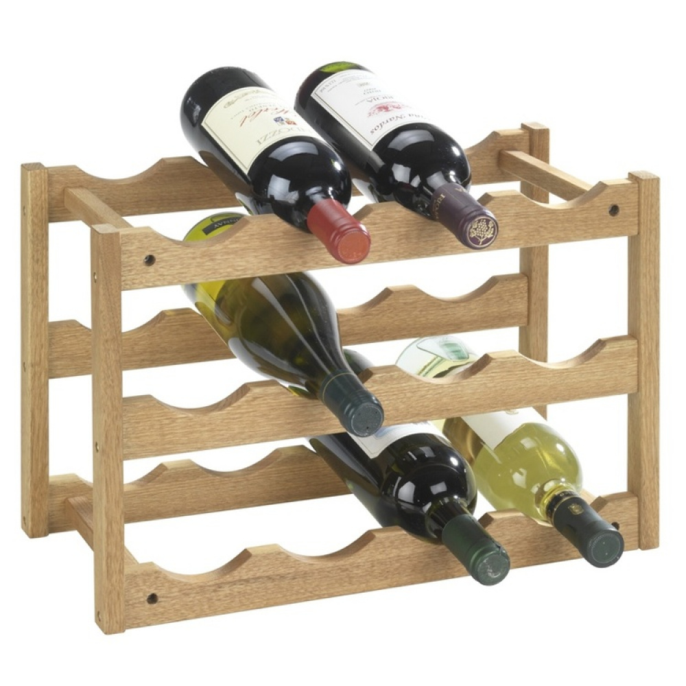 Wine Rack for 12 Bottles, NORWAY, 42 x 21 x H28 cm, Oiled Walnut in the group Storage / Kitchen storage / Kitchen cabinet organizers at SmartaSaker.se (43222)