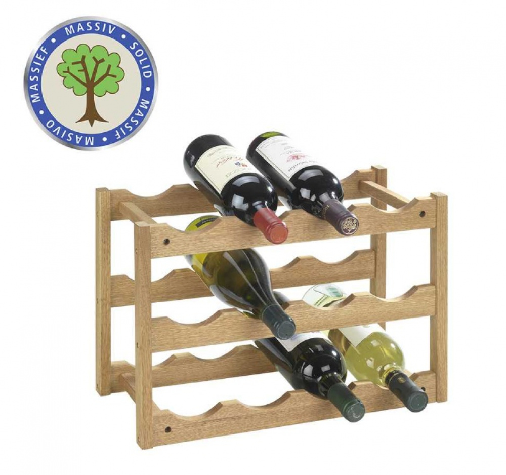 Wine Rack for 12 Bottles, NORWAY, 42 x 21 x H28 cm, Oiled Walnut in the group Storage / Kitchen storage / Kitchen cabinet organizers at SmartaSaker.se (43222)