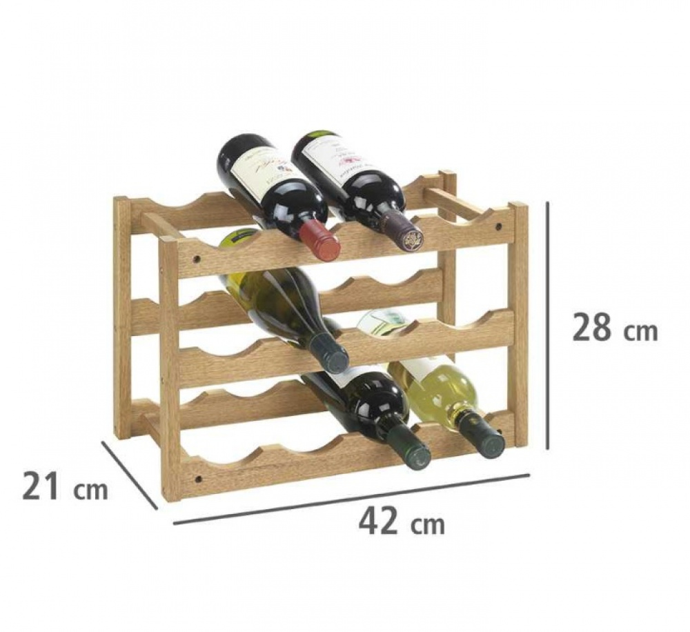 Wine Rack for 12 Bottles, NORWAY, 42 x 21 x H28 cm, Oiled Walnut in the group Storage / Kitchen storage / Kitchen cabinet organizers at SmartaSaker.se (43222)