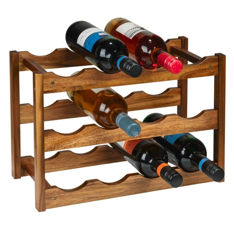 Wine Rack for 12 Bottles, FONDI, 42 x 21 x H28 cm, Acacia wood in the group Storage / Kitchen storage / Kitchen cabinet organizers at SmartaSaker.se (43225)