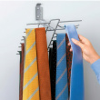 Holder for 30 Ties / Belt, Space Saving, RAYEN, Silver Holder for 30 Ties / Belt, Space Saving, RAYEN, Silver