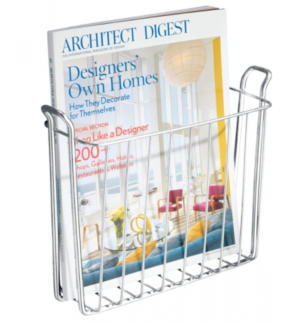 Storage rack, Wall mounted, CLASSICO MAGAZINE RACK, 8,4 x 27 x H 21,6 cm, Silver in the group Storage / Hallway storage at SmartaSaker.se (43230)