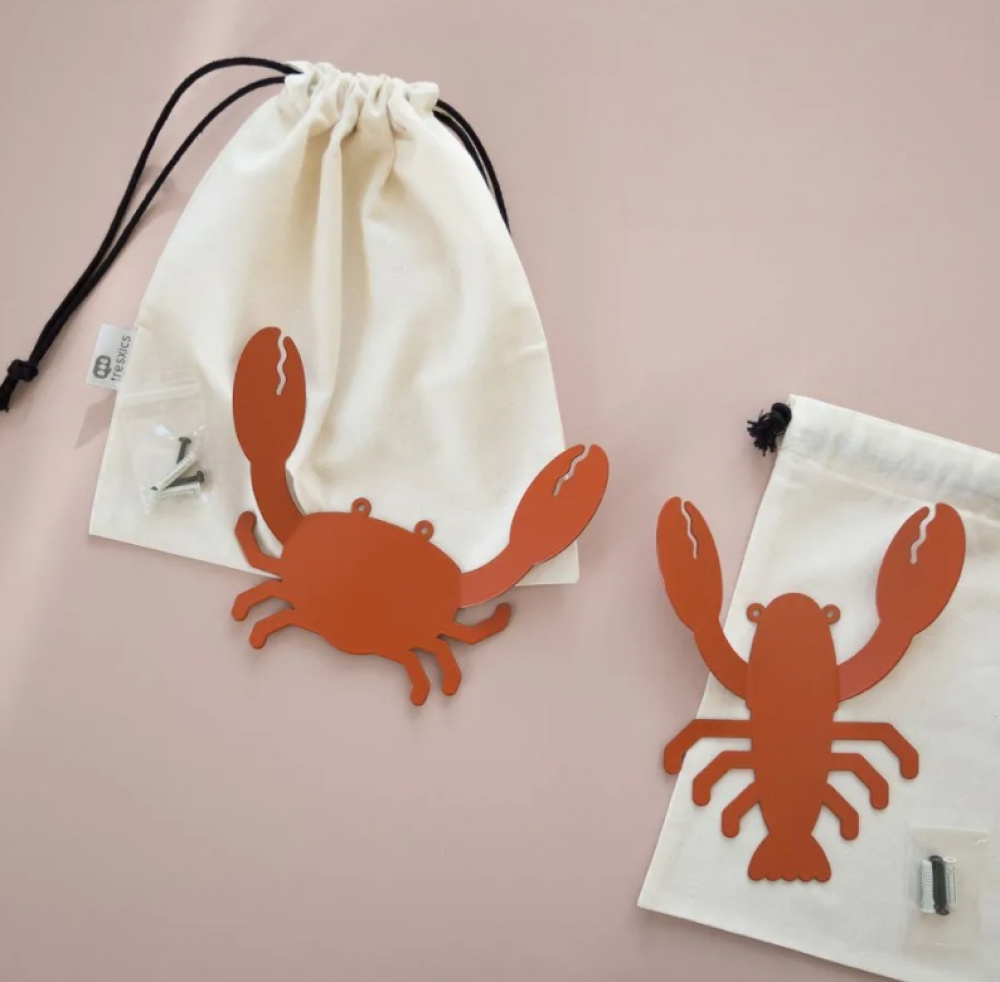 Wall hanger from recycled metal, LOBSTER, 15 x 20 cm, Orange in the group Storage / Hallway storage / Hooks and hangers at SmartaSaker.se (43231)