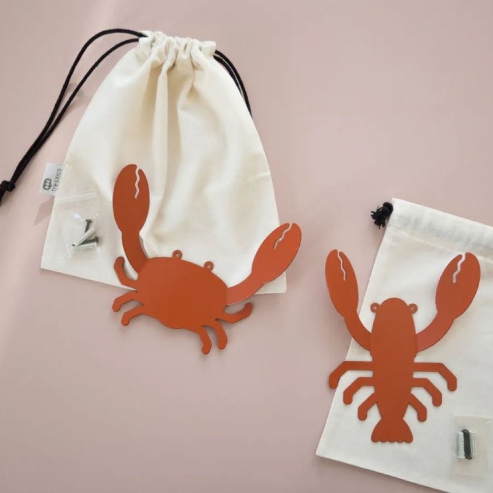 Wall hanger from recycled metal, LOBSTER, 15 x 20 cm, Orange in the group Storage / Hallway storage / Hooks and hangers at SmartaSaker.se (43231)