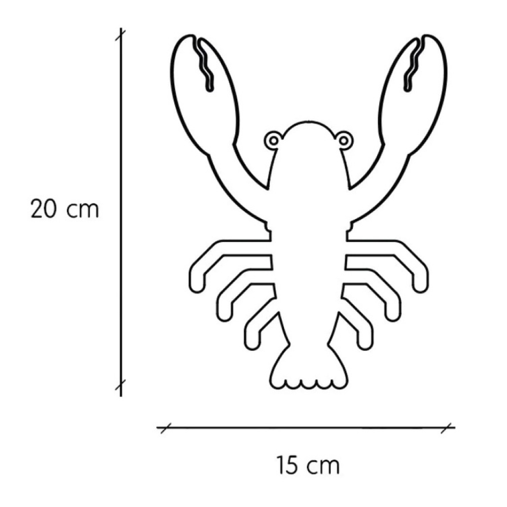 Wall hanger from recycled metal, LOBSTER, 15 x 20 cm, Orange in the group Storage / Hallway storage / Hooks and hangers at SmartaSaker.se (43231)