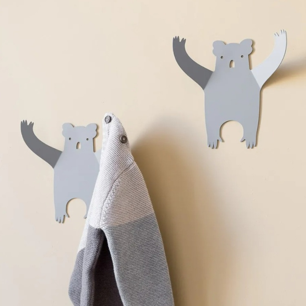 Wall hanger from recycled metal, WILD KOALA, 18,5 x 20 cm, Grey in the group Storage / Hallway storage / Hooks and hangers at SmartaSaker.se (43233)