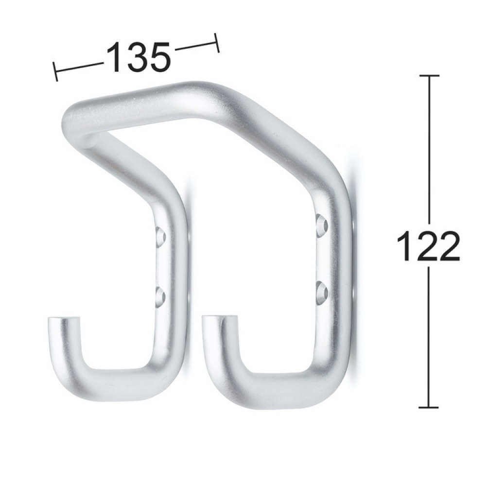Utility hook in Aluminum , TELLUS LARGE, 8 x 13,5 x H 12 cm, Silver in the group Storage / Hallway storage / Hooks and hangers at SmartaSaker.se (43234)