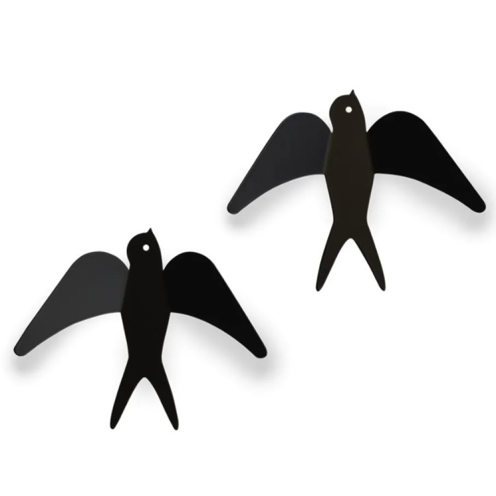 Wall hangers in metal, Set of 2, SWALLOWS, 14 x H 14 cm, Black in the group Storage / Children’s room storage at SmartaSaker.se (43239)