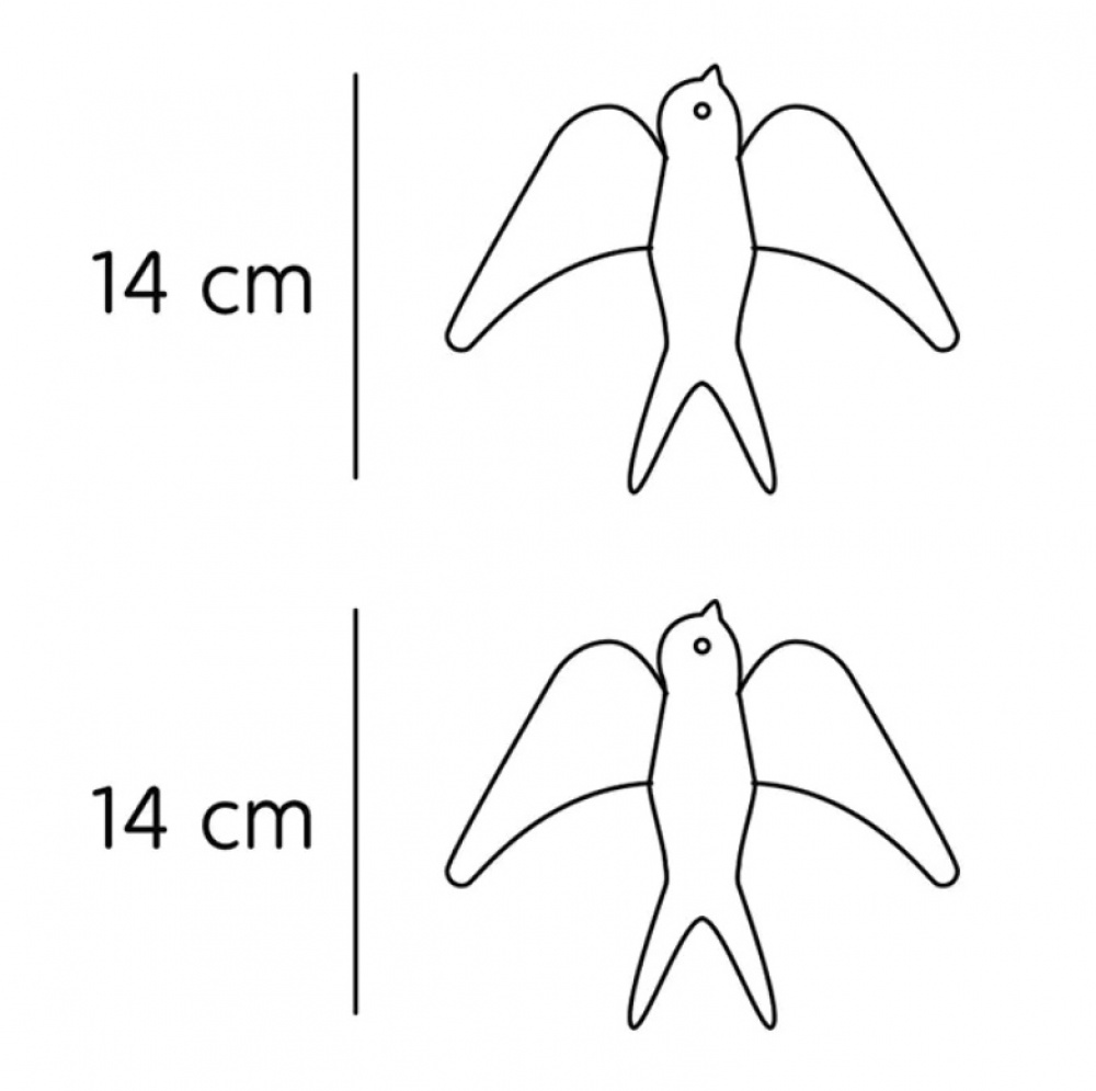 Wall hangers in metal, Set of 2, SWALLOWS, 14 x H 14 cm, Black in the group Storage / Children’s room storage at SmartaSaker.se (43239)