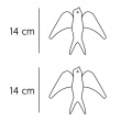 Wall hangers in metal, Set of 2, SWALLOWS, 14 x H 14 cm, Black Wall hangers in metal, Set of 2, SWALLOWS, 14 x H 14 cm, Black
