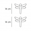 Wall hangers in metal, Set of 2, DRAGONFLY, 14 x H 14 cm, Black Wall hangers in metal, Set of 2, DRAGONFLY, 14 x H 14 cm, Black