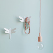 Wall hangers in metal, Set of 2, DRAGONFLY, 14 x H 14 cm, White Wall hangers in metal, Set of 2, DRAGONFLY, 14 x H 14 cm, White