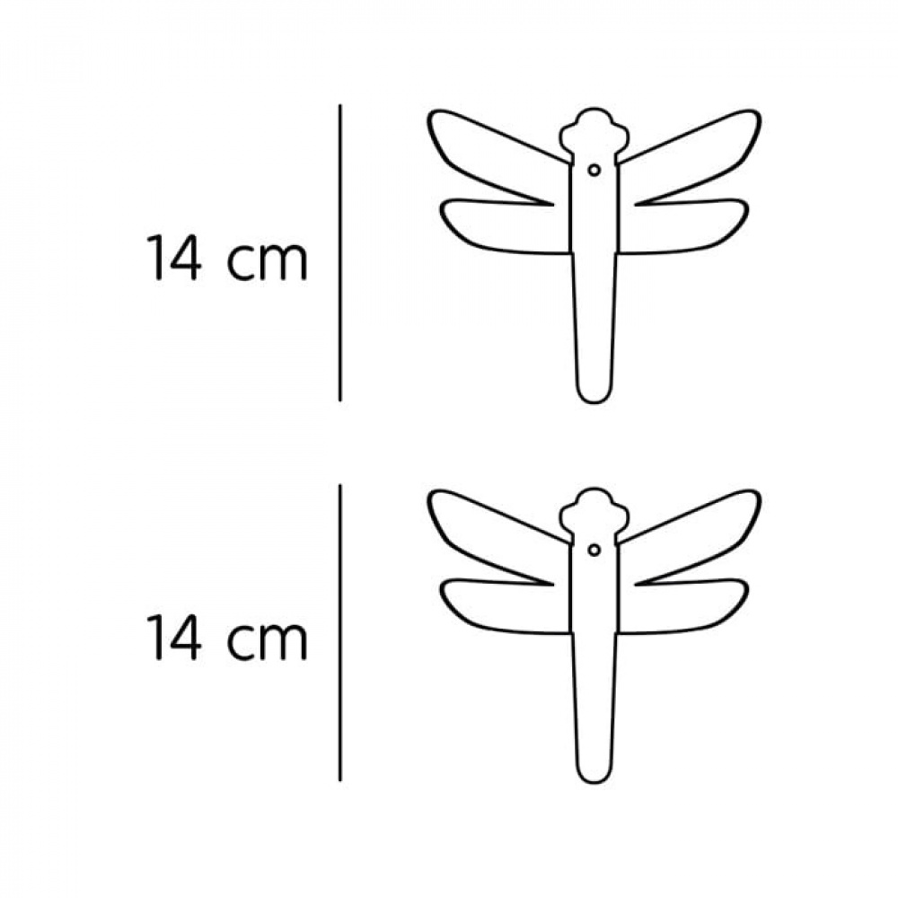 Wall hangers in metal, Set of 2, DRAGONFLY, 14 x H 14 cm, White in the group Storage / Hallway storage / Hooks and hangers at SmartaSaker.se (43241)