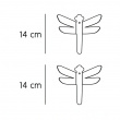 Wall hangers in metal, Set of 2, DRAGONFLY, 14 x H 14 cm, White Wall hangers in metal, Set of 2, DRAGONFLY, 14 x H 14 cm, White