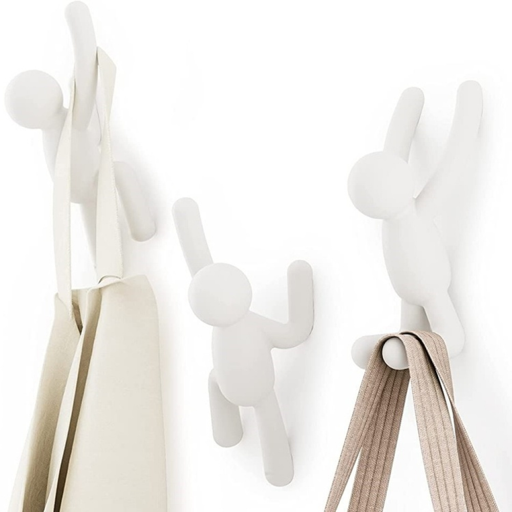 Wall Mounted Hooks, Decorative, Set of 3, UMBRA BUDDY HOOKS, White in the group Storage / Hallway storage / Hooks and hangers at SmartaSaker.se (43242)