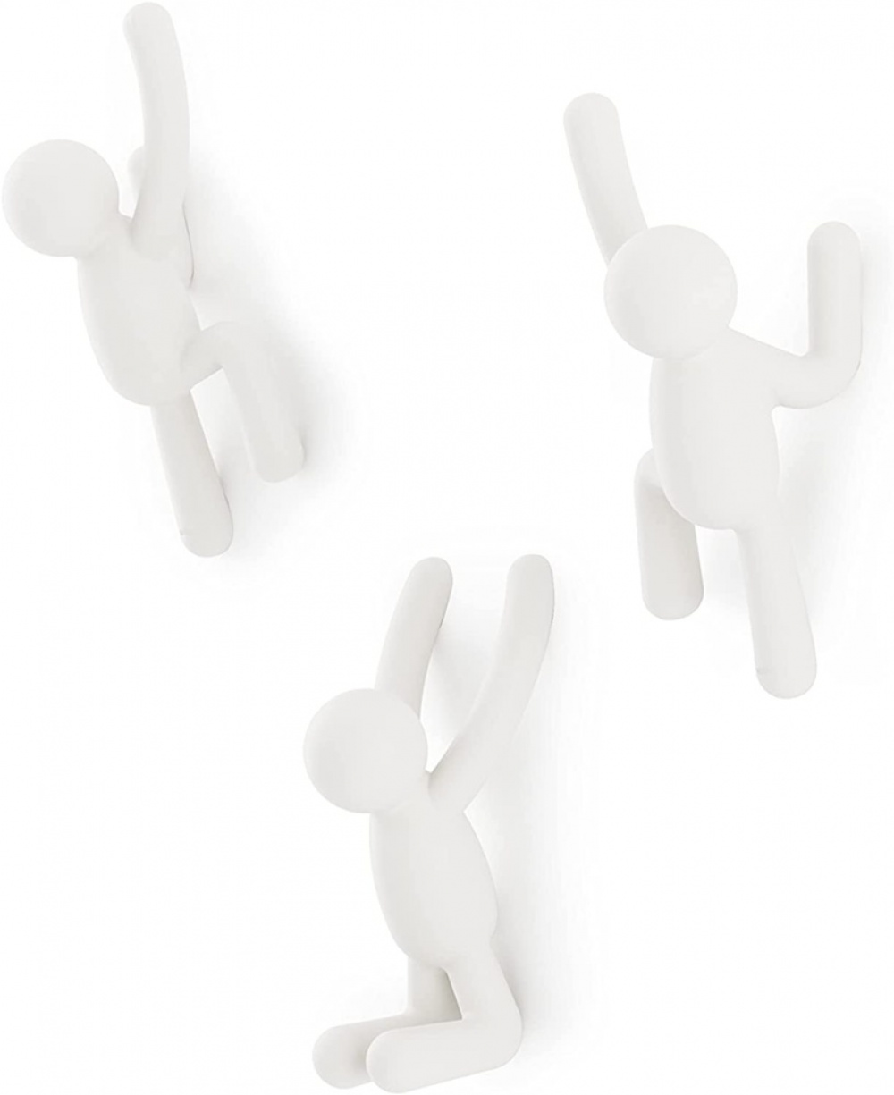 Wall Mounted Hooks, Decorative, Set of 3, UMBRA BUDDY HOOKS, White in the group Storage / Hallway storage / Hooks and hangers at SmartaSaker.se (43242)
