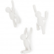 Wall Mounted Hooks, Decorative, Set of 3, UMBRA BUDDY HOOKS, White Wall Mounted Hooks, Decorative, Set of 3, UMBRA BUDDY HOOKS, White