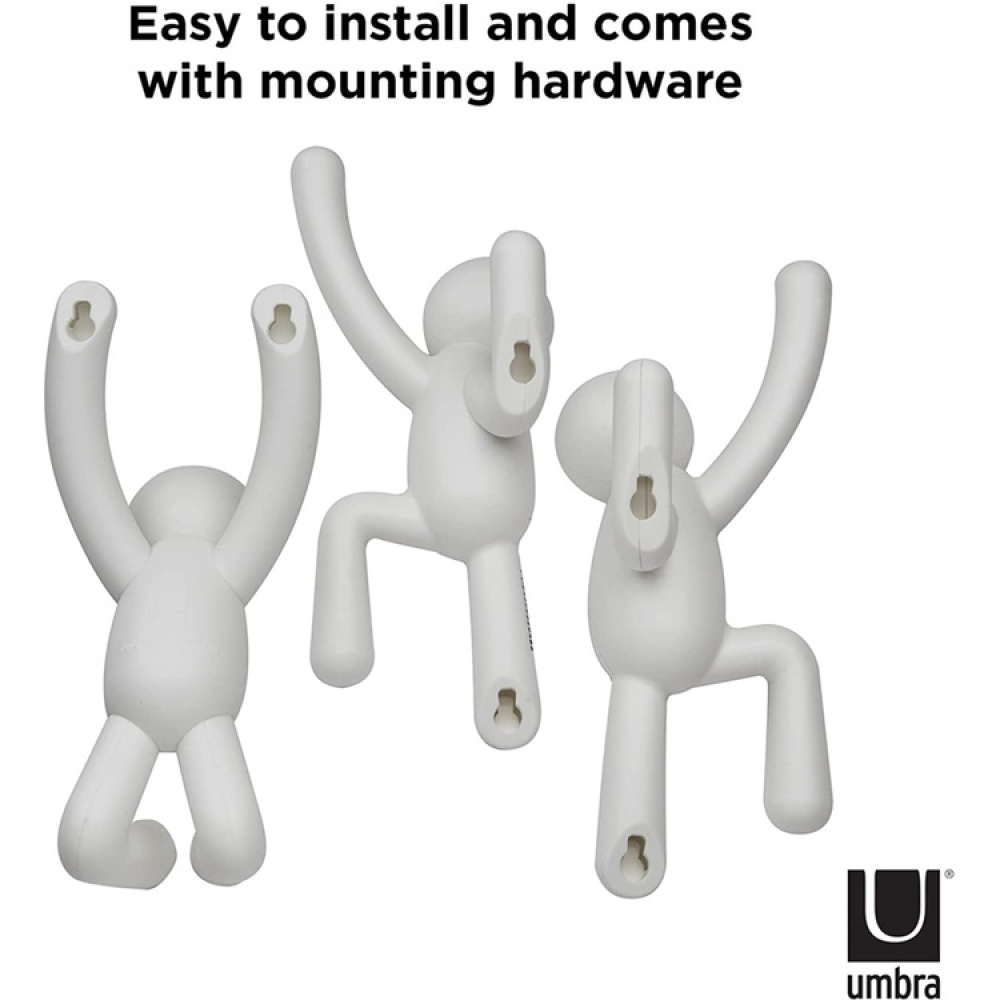 Wall Mounted Hooks, Decorative, Set of 3, UMBRA BUDDY HOOKS, White in the group Storage / Hallway storage / Hooks and hangers at SmartaSaker.se (43242)