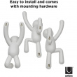 Wall Mounted Hooks, Decorative, Set of 3, UMBRA BUDDY HOOKS, White Wall Mounted Hooks, Decorative, Set of 3, UMBRA BUDDY HOOKS, White